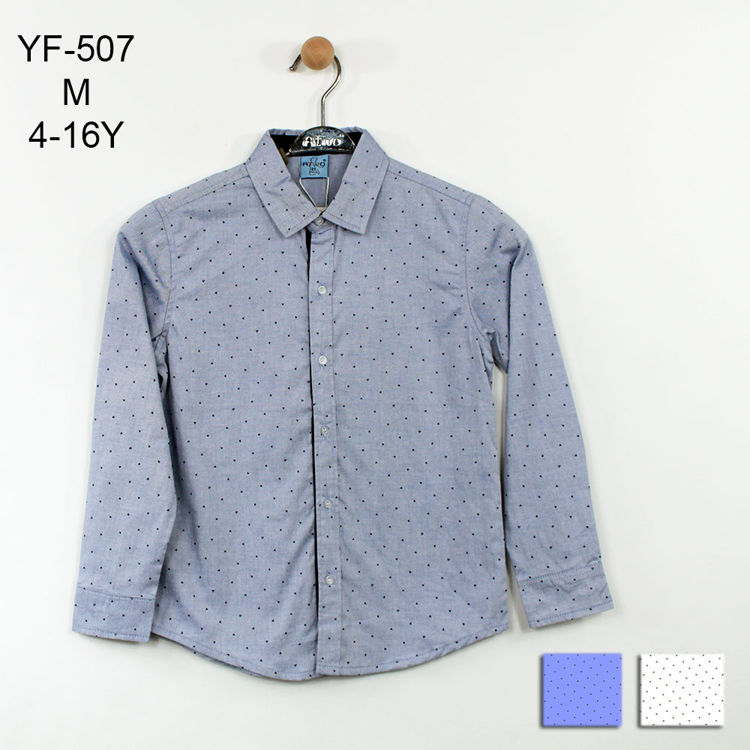 Picture of YF507-BOYS LONG SLEEVE SHIRT - PRINTED-COTTON